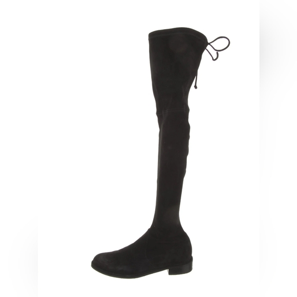 Stuart Weitzman Lowland Over the Knee OTK boots black suede size 7 EUC - Picture 2 of 9